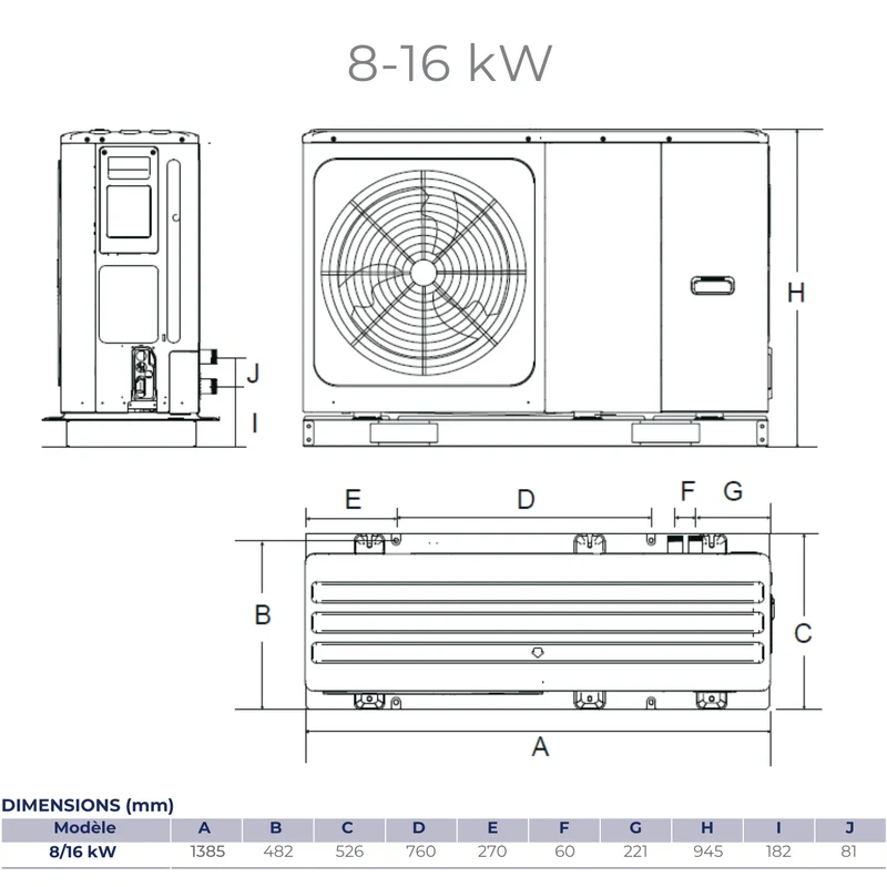 Pompe à chaleur air-eau Airwell WELLEA M HT R290 - 12 kW Monophasé
