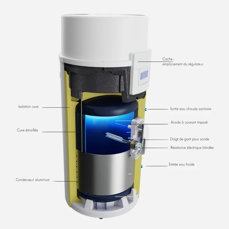 Chauffe-eau thermodynamique au sol De Dietrich Elensio 200 L