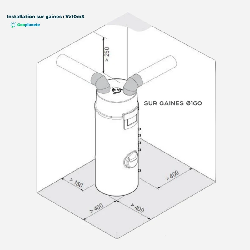 Chauffe-eau thermodynamique au sol De Dietrich Elensio 200 L