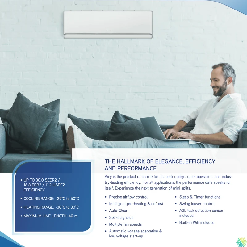 Thermopompe Murale Gree Airy R32 | 18 000 BTU | Montréal, Laval, Longueuil, Rive Sud & Rive Nord