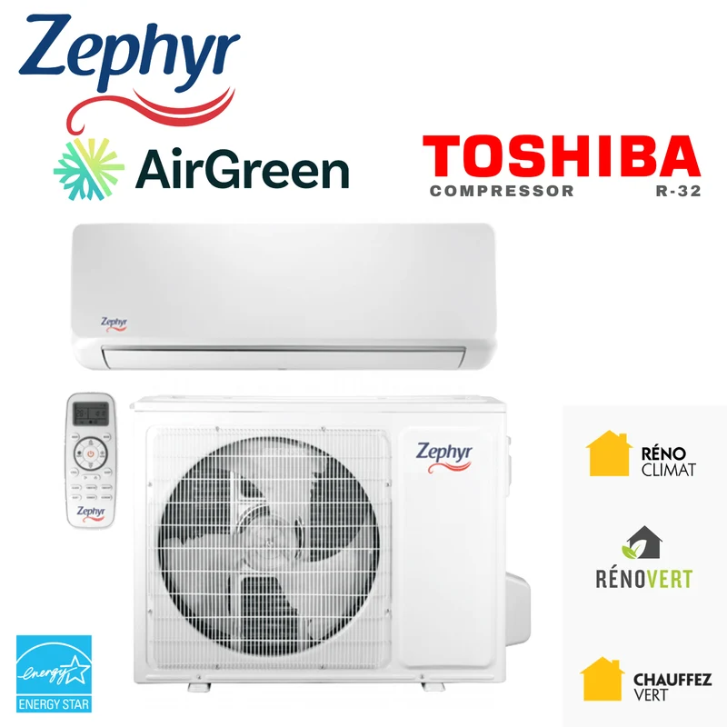 Thermopompe Murale Zephyr Série 23 | 9 000 BTU R-32 | Montréal, Laval, Longueuil, Rive Sud & Rive Nord