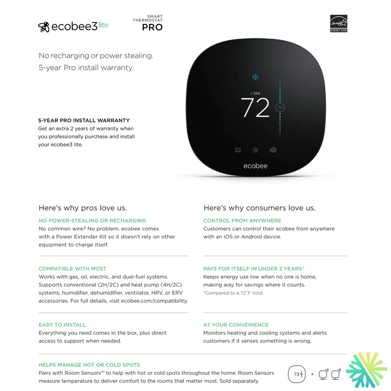 Thermostat ECOBEE 3 LITE PRO | Montréal, Laval, Longueuil, Rive Sud & Rive Nord