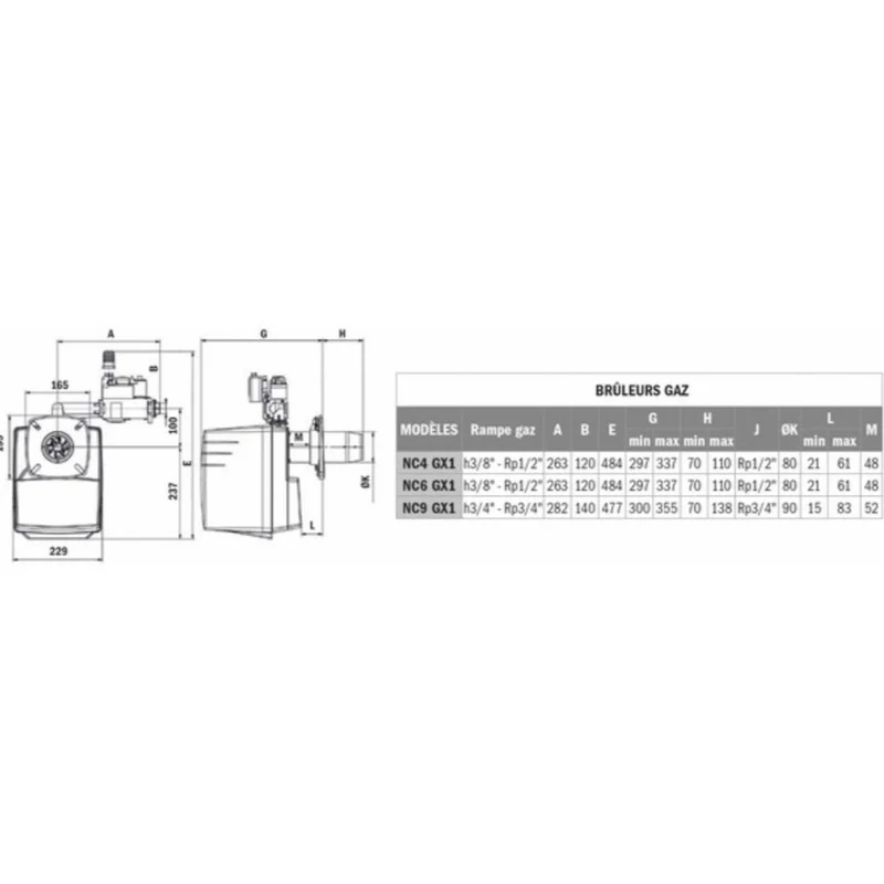 Brûleur gaz CB-NC6 GXE