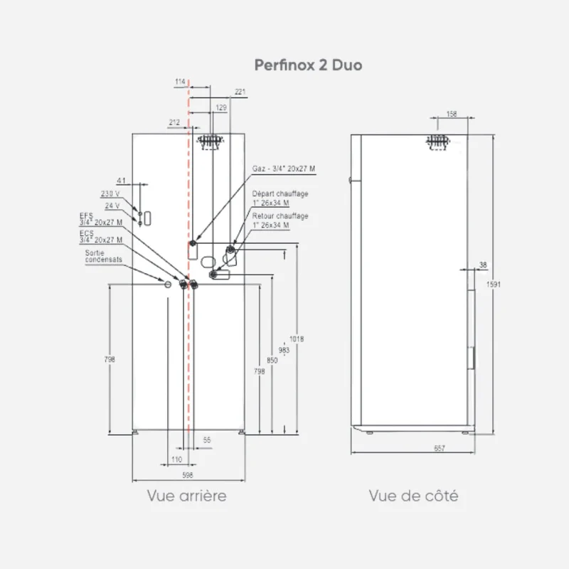 PERFINOX 2 DUO 28 - Chaudière condensation sol gaz