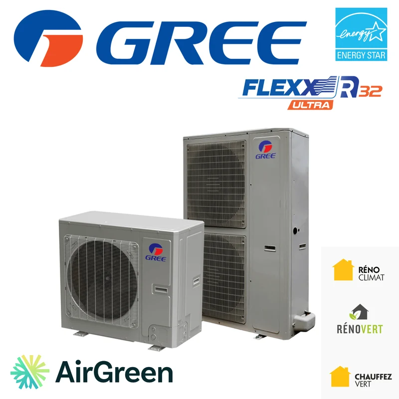 Thermopompe Centrale Gree FLEXX ULTRA R32 | 4 Tonnes | Montréal, Rive Sud, Montérégie