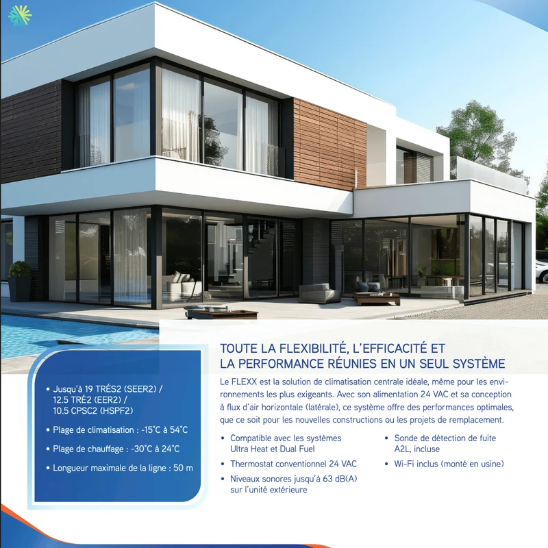 Thermopompe Centrale Gree FLEXX ULTRA R32 | 2 Tonnes | Montréal, Rive Sud, Montérégie
