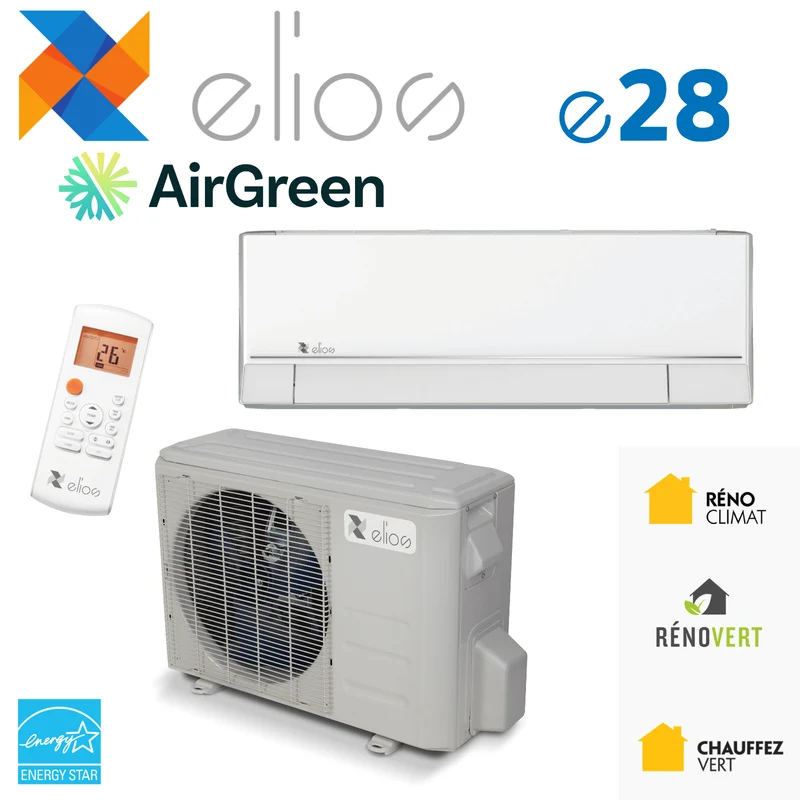 Thermopompe Murale ELIOS e28 | 18 000 BTU | Montréal, Laval, Longueuil, Rive Sud & Rive Nord