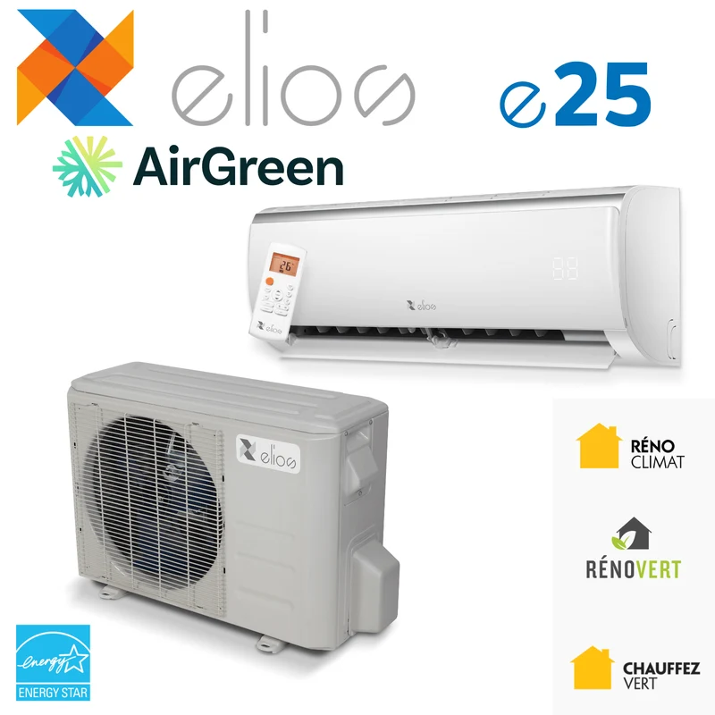 Thermopompe Murale ELIOS e25 | 12 000 BTU | Montréal, Laval, Longueuil, Rive Sud & Rive Nord