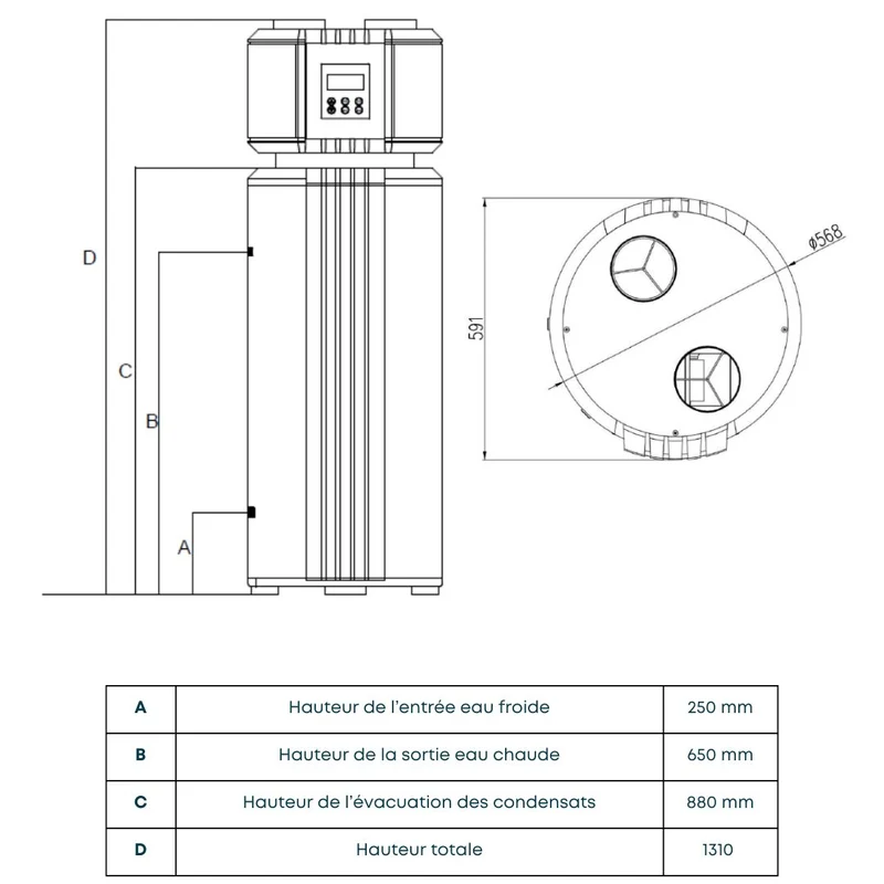 Chauffe-eau thermodynamique au sol Airwell Eleo 120 L