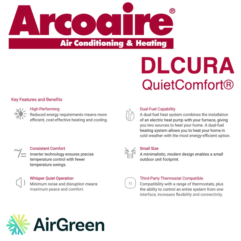 Thermopompe Centrale ARCOAIRE DLCURA | 5 Tonnes | Montréal, Laval, Longueuil, Rive Sud et Rive Nord