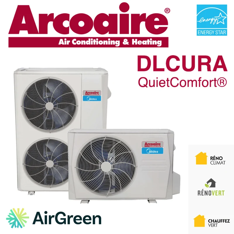 Thermopompe Centrale ARCOAIRE DLCURA | 1.5 Tonnes | Montréal, Laval, Longueuil, Rive Sud et Rive Nord