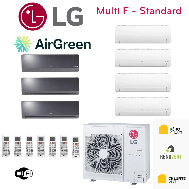 Thermopompe 7-Zones LG MULTI F | Compresseur 60 000 BTU | Montréal, Laval, Longueuil, Rive Sud et Rive Nord