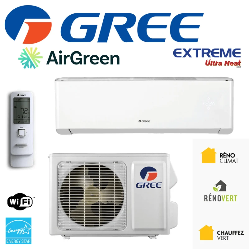 Thermopompe Murale GREE EXTRÊME de 9 000 BTU Montréal