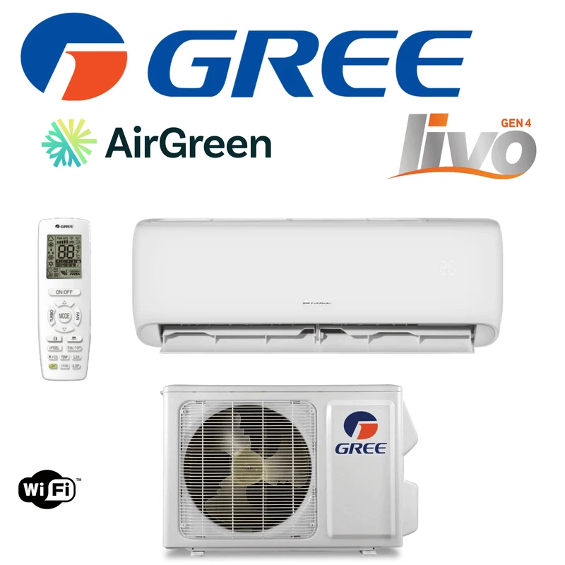 Thermopompe Murale Gree Livo Gen4 de 18 000 BTU | Montréal, Laval, Longueuil, Rive Sud et Rive Nord
