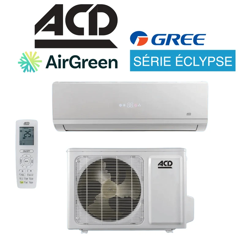 Thermopompe Murale ACD Éclypse 12 000 BTU | Montréal, Laval, Longueuil, Rive Sud et Rive Nord