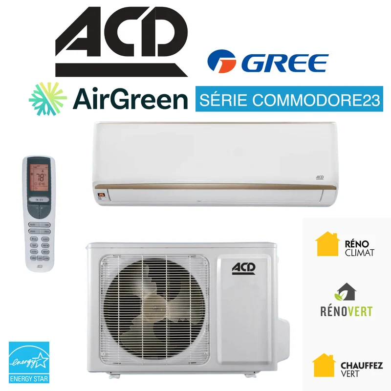 Thermopompe ACD Commodore23 12000 BTU | Montréal, Laval, Longueuil, Rive Sud et Rive Nord