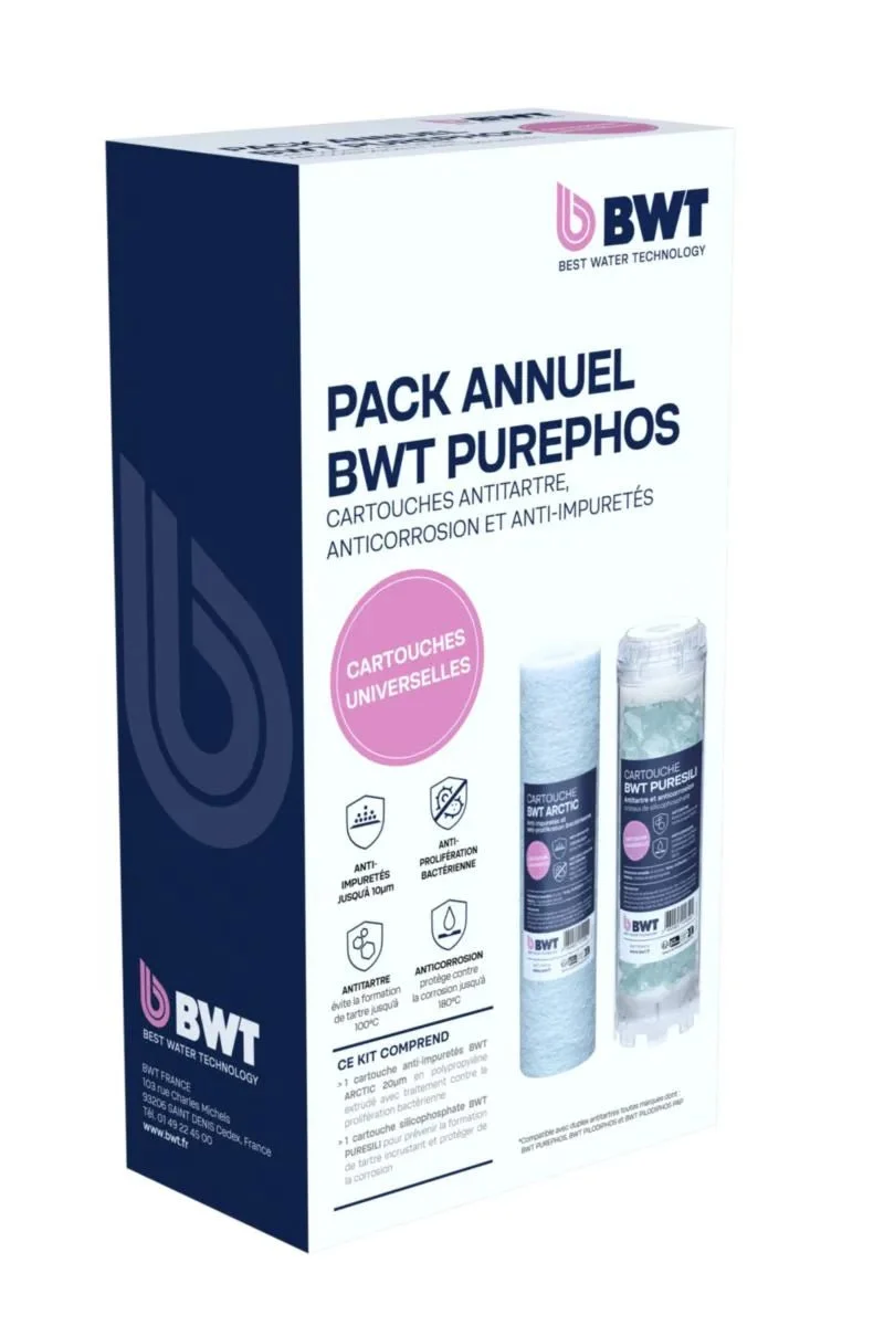 Pack de cartouches anti-impuretés, antitartre et anticorrosion