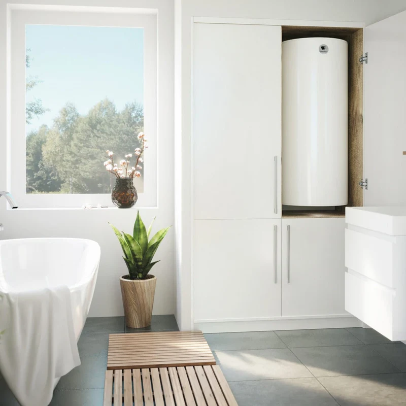 Chauffe-eau électrique vertical mural Thermor Duralis Hybride 150 L étroit
