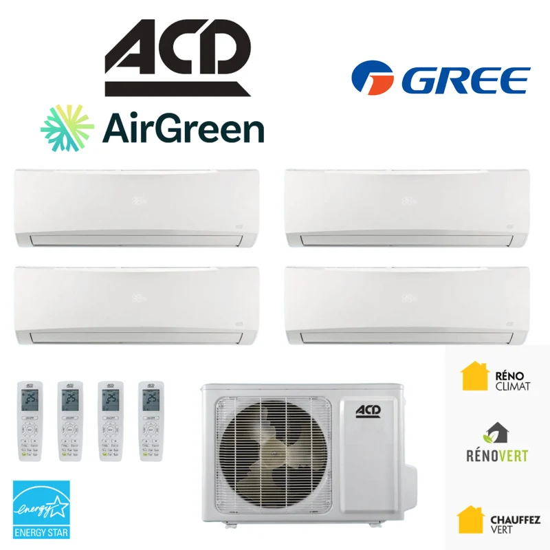 Thermopompe ACD - MPD | 4 Têtes - Compresseur 36 000 BTU | Montréal, Laval, Longueuil, Rive Sud & Rive Nord