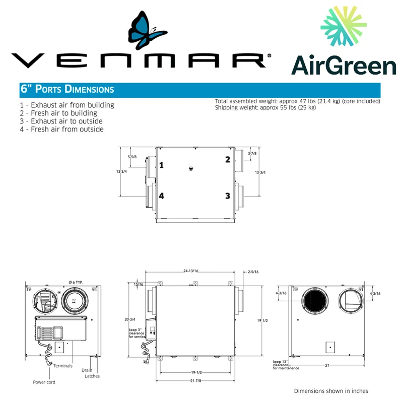 Échangeur d'Air VENMAR AVS® SÉRIE AI2 A210E75RS Grand Montréal