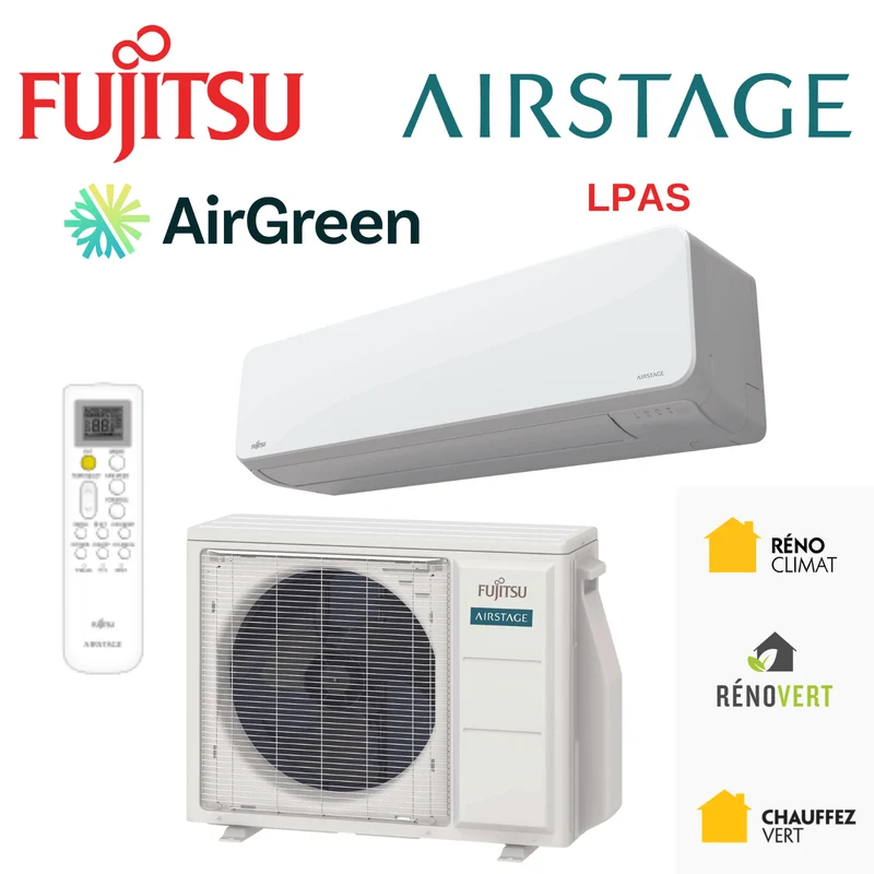 Installation Thermopompe Murale Fujitsu LPAS1 de 18 000 BTU partout dans le Grand Montréal, Laval, Longueuil, Rive Sud et Rive Nord