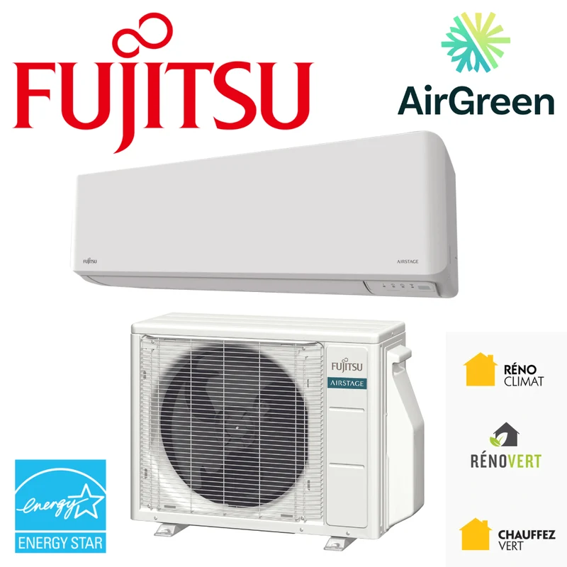 Thermopompe Murale Fujitsu LPAS1 de 9 000 BTU Montréal, Laval, Longueuil, Rive Sud et Rive Nord