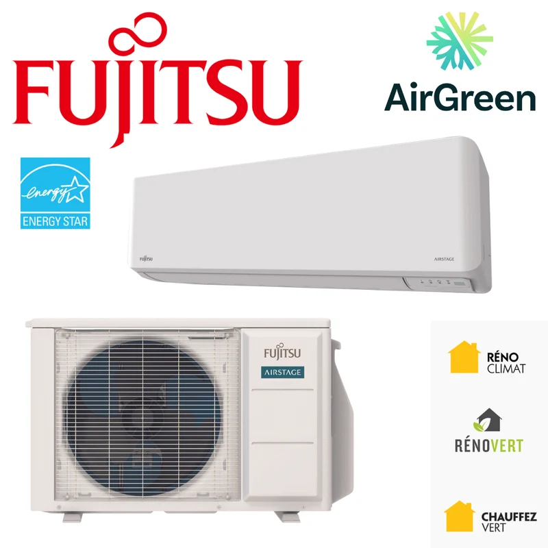 Installation Thermopompe Fujitsu LMAH de 9 000 BTU à Montréal, Laval, Longueuil, Rive-Sud et Rive-Nord