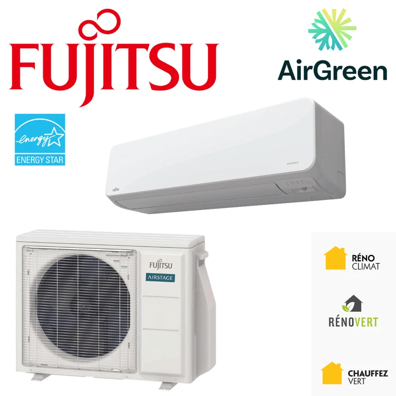 Mini Split Fujitsu LZAH1 de 15 000 BTU à Montréal, Laval, Longueuil, Rive Sud et Rive Nord