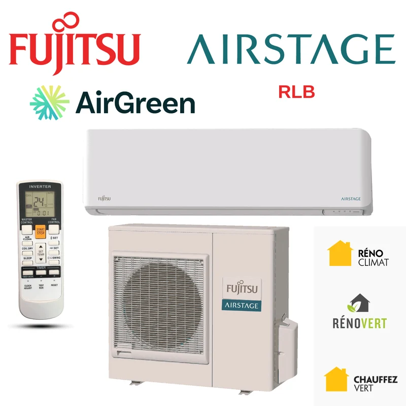 Mini Split Fujitsu RLB de 24 000 BTU à Montréal, Laval, Longueuil, Rive-Sud et Rive-Nord