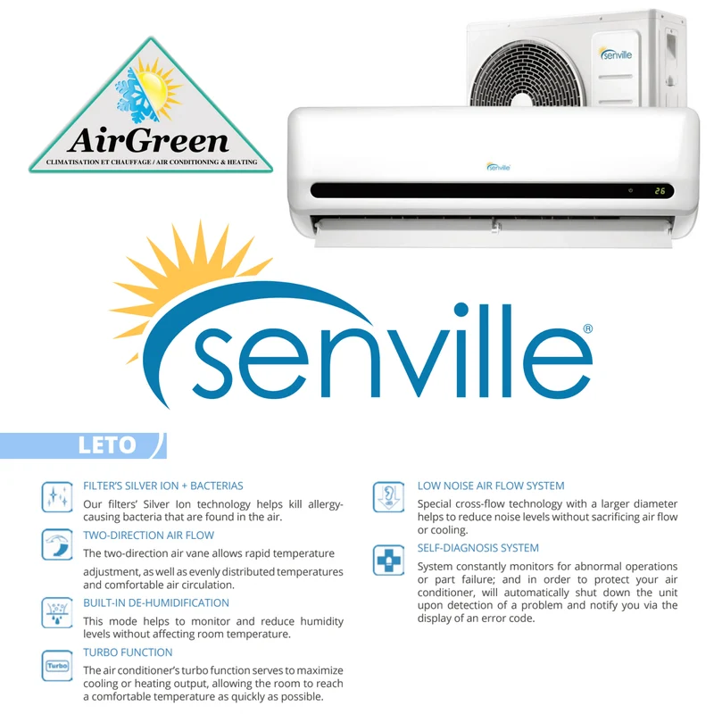 Thermopompe Murale Senville LETO de 18 000 BTU Montréal