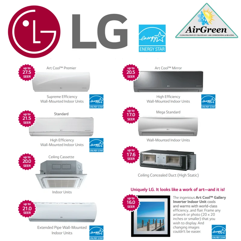 Thermopompe Murale LG GLOSS WHITE de 9 000 BTU Montréal