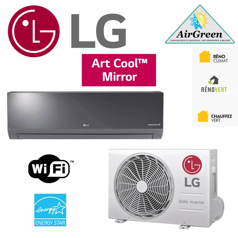 Thermopompe Murale LG ART COOL MIRROR de 9 000 BTU Montréal