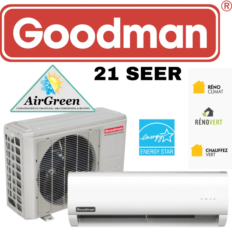 Thermopompe Murale Goodman 21 SEER de 24 000 BTU Montréal