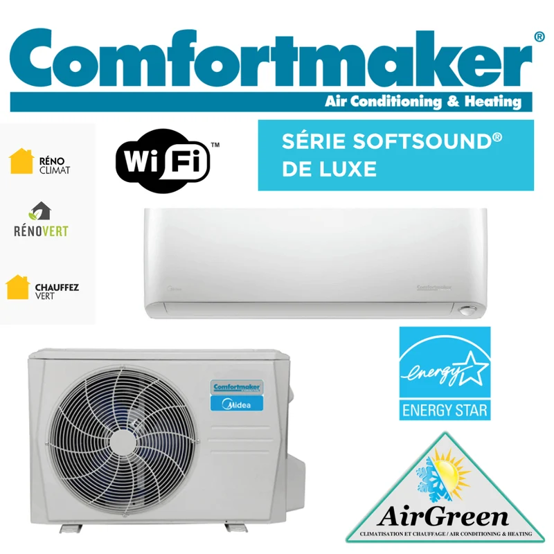 Thermopompe Murale Comfortmaker (DLCPRA) SOFTSOUND DE LUXE de 12 000 BTU Montréal (-30°C)