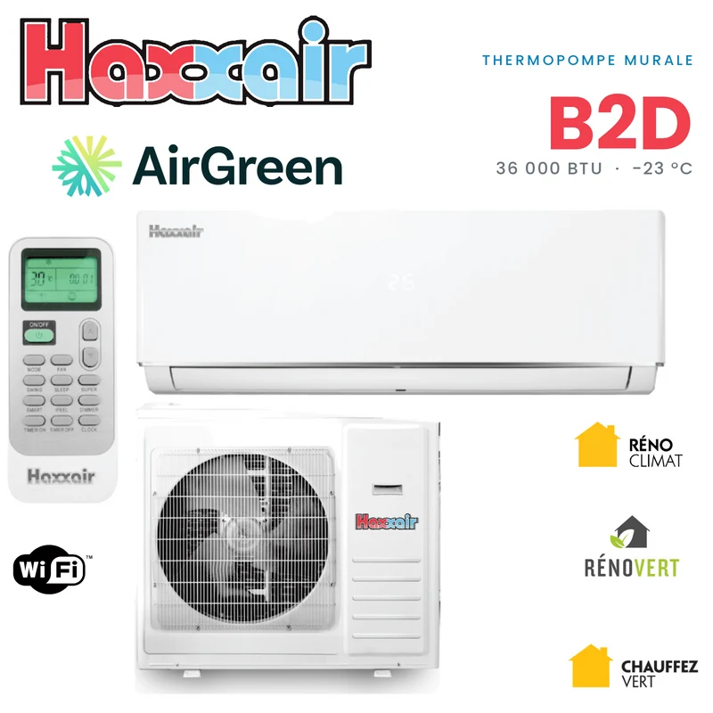 Thermopompe Murale HAXXAIR B2D 36 000 BTU