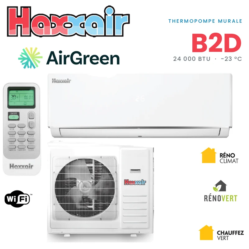 Thermopompe Murale HAXXAIR B2D 24 000 BTU