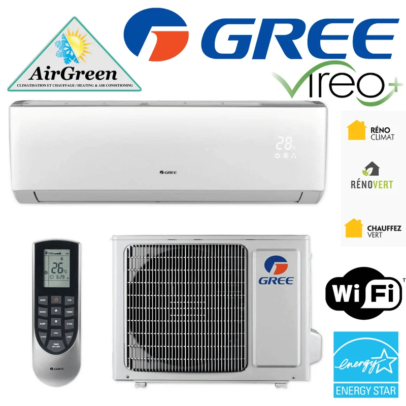 Thermopompe Murale GREE VIREO+ de 24 000 BTU (-20°C)
