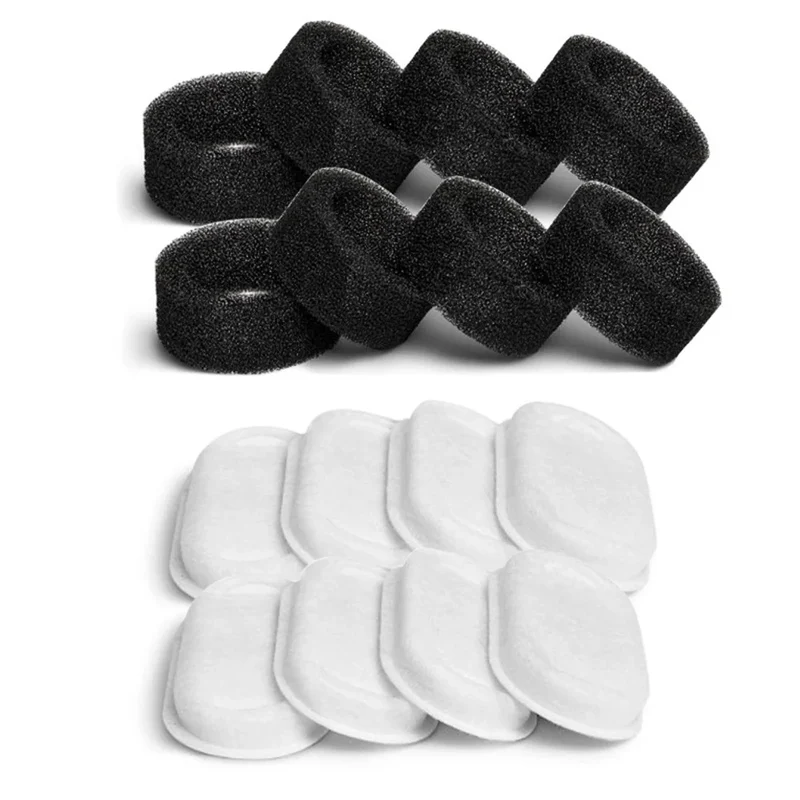 Lot de 8 Filtres de Remplacement pour Fontaine à Eau Automatique 3,2 L | Charbon Actif & Mousse Préfiltre