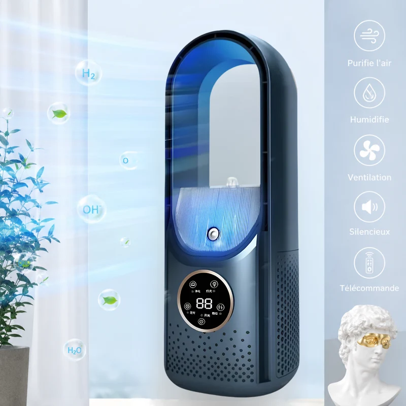 Mini Rafraîchisseur d'Air 3 en 1 – Ventilateur Brumisateur Portable USB