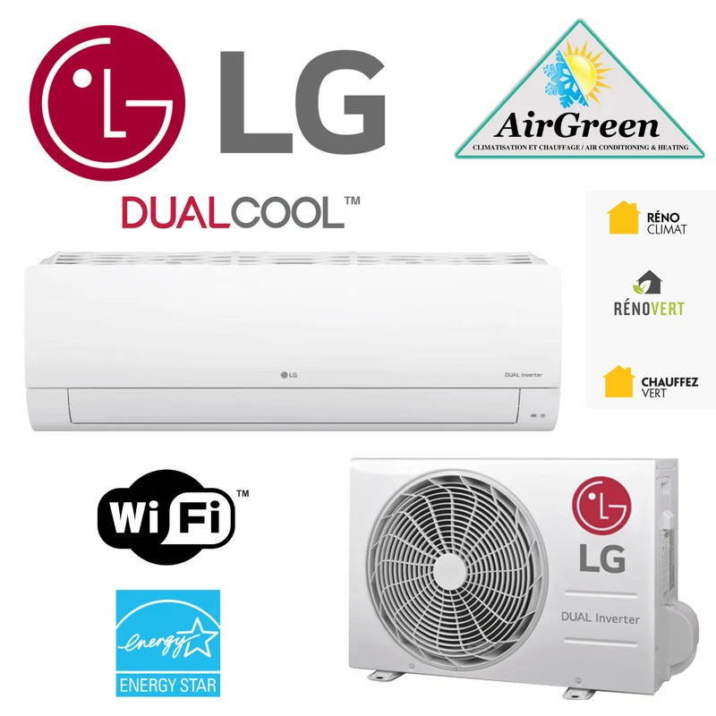 Thermopompe Murale LG DUALCOOL BLANC BRILLANT de 24 000 BTU Montréal