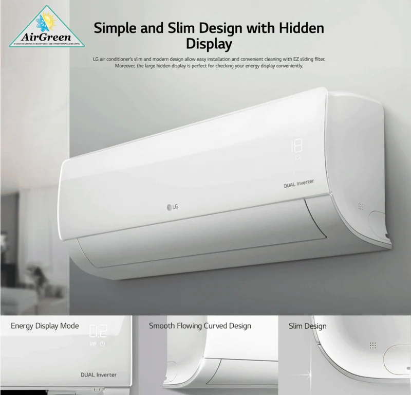 Thermopompe Murale LG DUALCOOL BLANC BRILLANT de 12 000 BTU Montréal