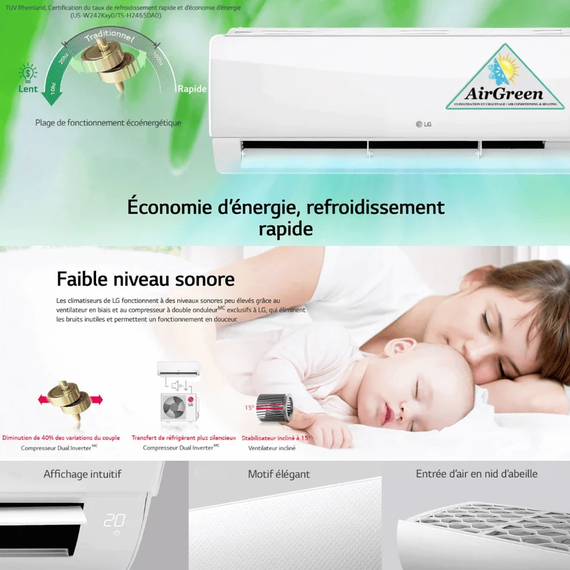 Thermopompe Murale LG DUALCOOL PRESTIGE de 9 000 BTU Montréal