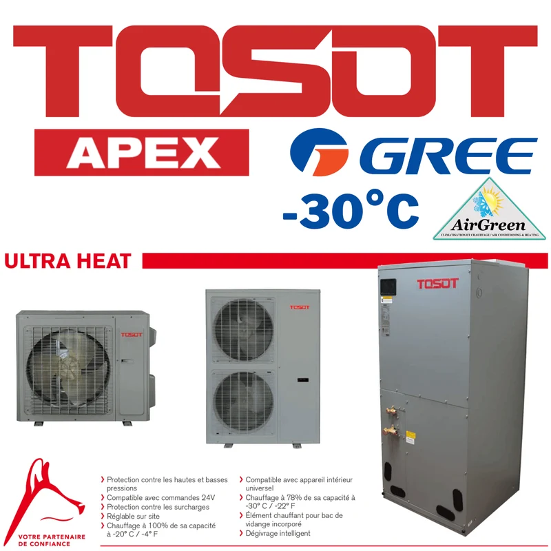 Thermopompe Centrale Tosot APEX 3 Tonnes