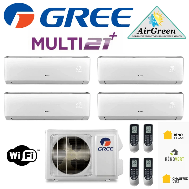 Thermopompe Quad Zone Gree Multi21+ Compresseur 42 000 BTU Montréal