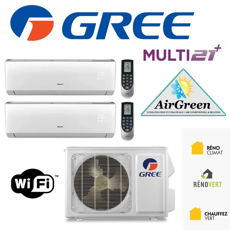 Thermopompe Double Zone Gree Multi21+ Compresseur 42 000 BTU Montréal
