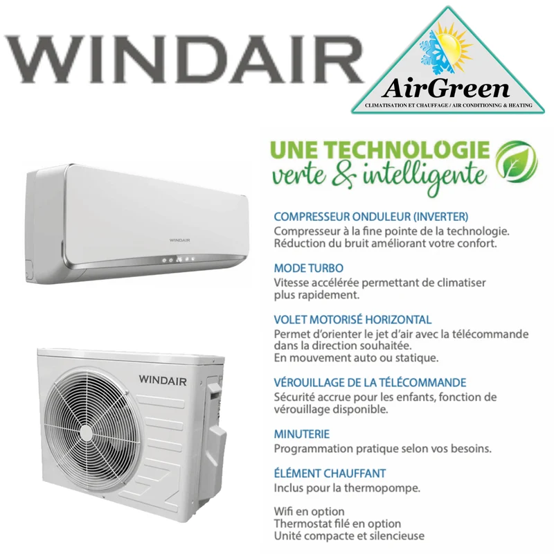 Climatiseur mural WINDAIR 18 000 BTU Montréal