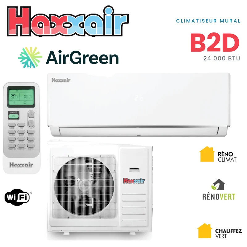 Climatiseur Mural HAXXAIR 24 000 BTU Montréal