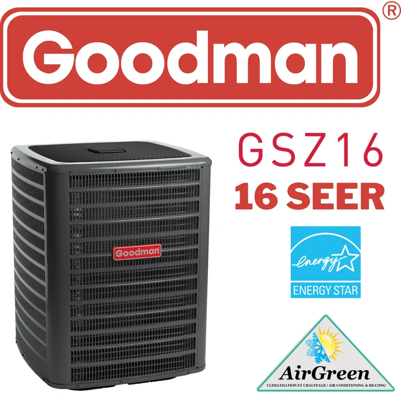 Thermopompe Centrale Goodman 16 SEER de 2 Tonnes