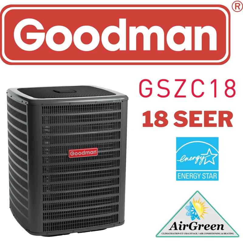 Thermopompe Centrale Goodman 18 SEER DEUX VITESSES de 2 Tonnes