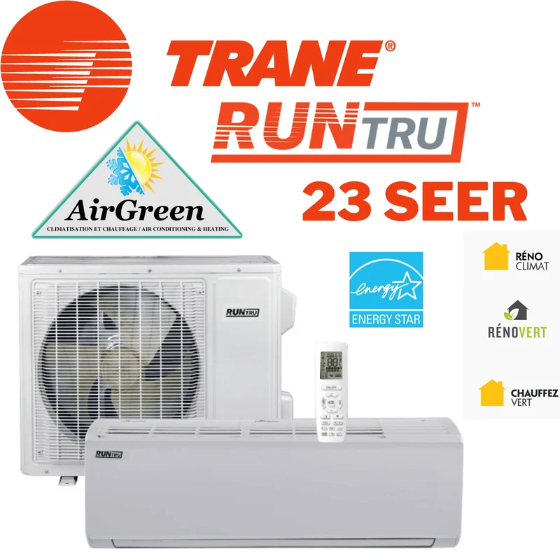 Thermopompe Murale Trane RunTru 23 SEER de 24 000 BTU (-30°C) Montréal